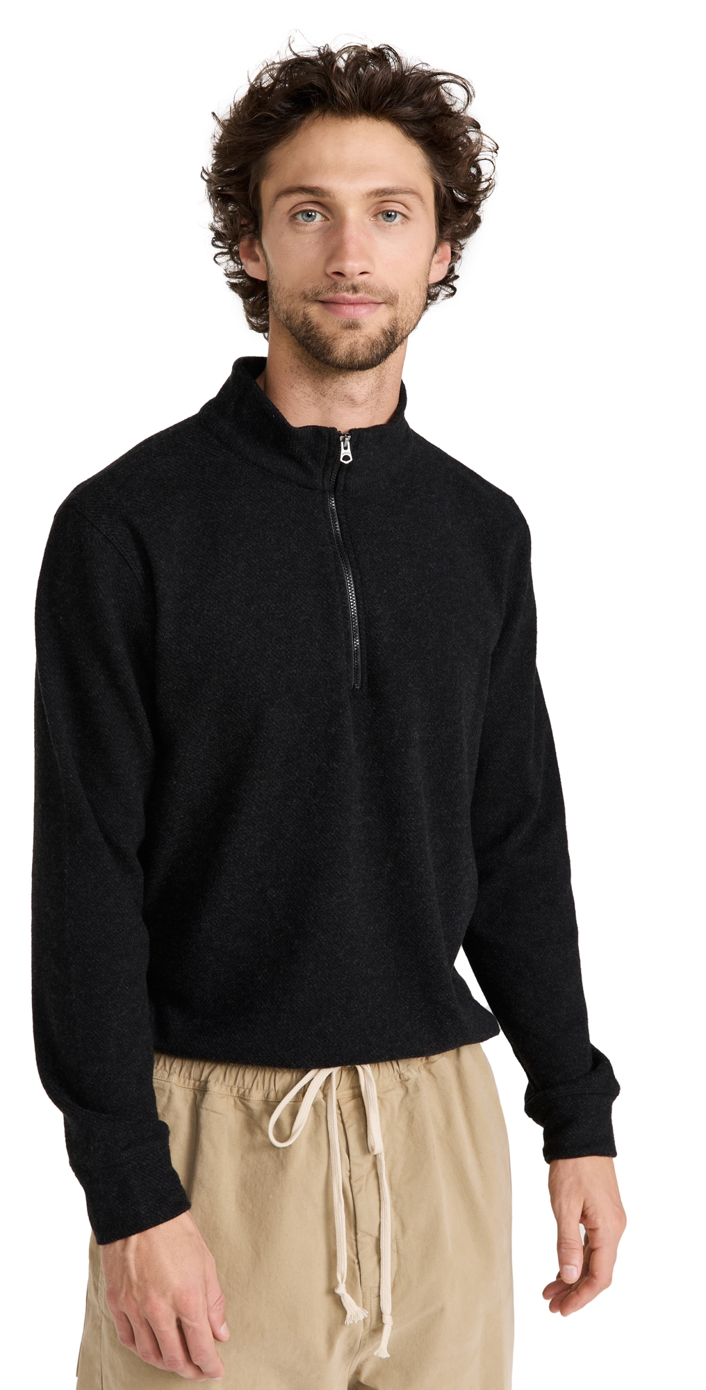Legend Sweater Quarter Zip Pullover Heathered Black Twill
