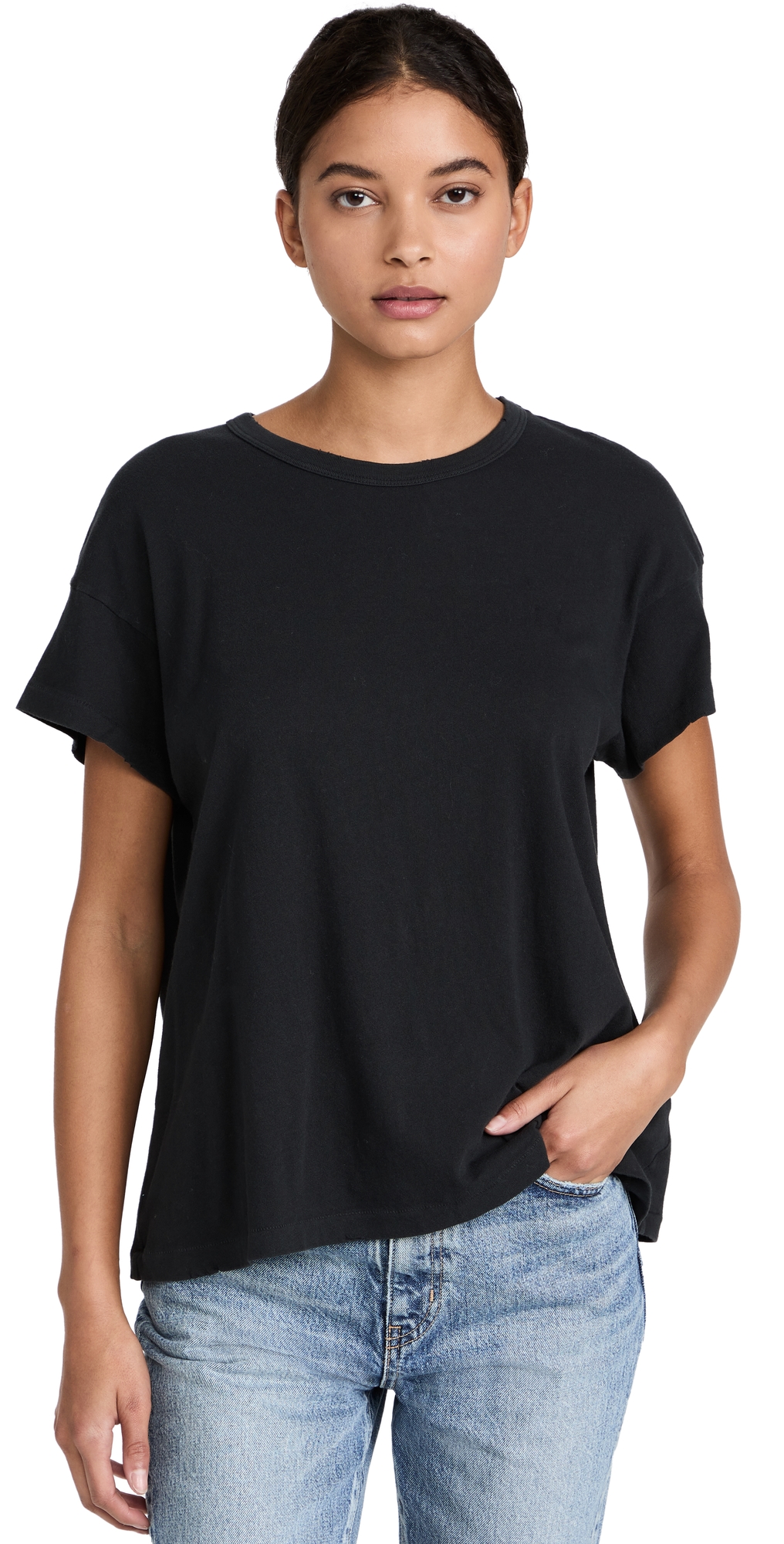 The Boxy Crew Tee Almost Black