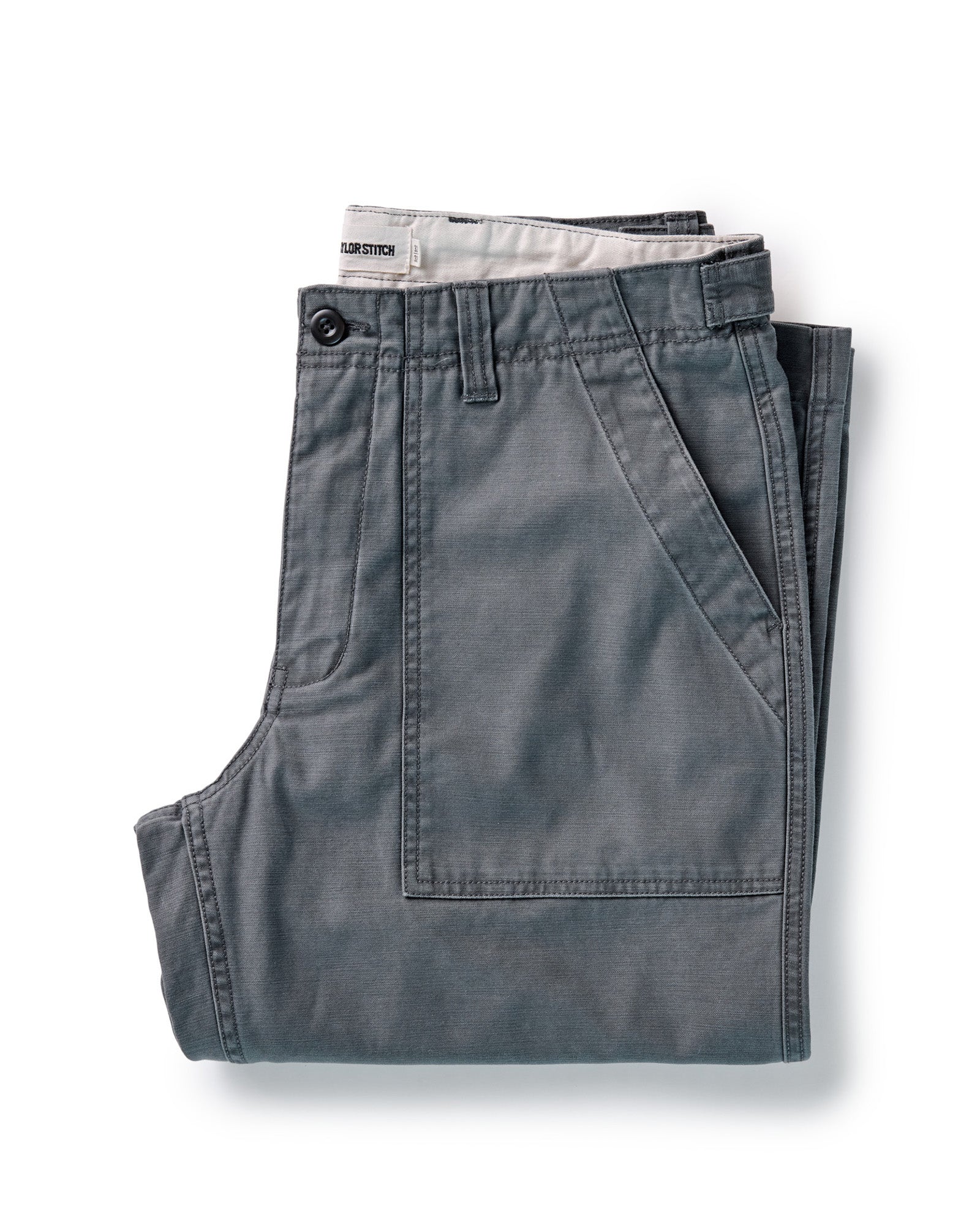 Men's Organic Cotton Surplus Pant in Faded Black Reverse Sateen