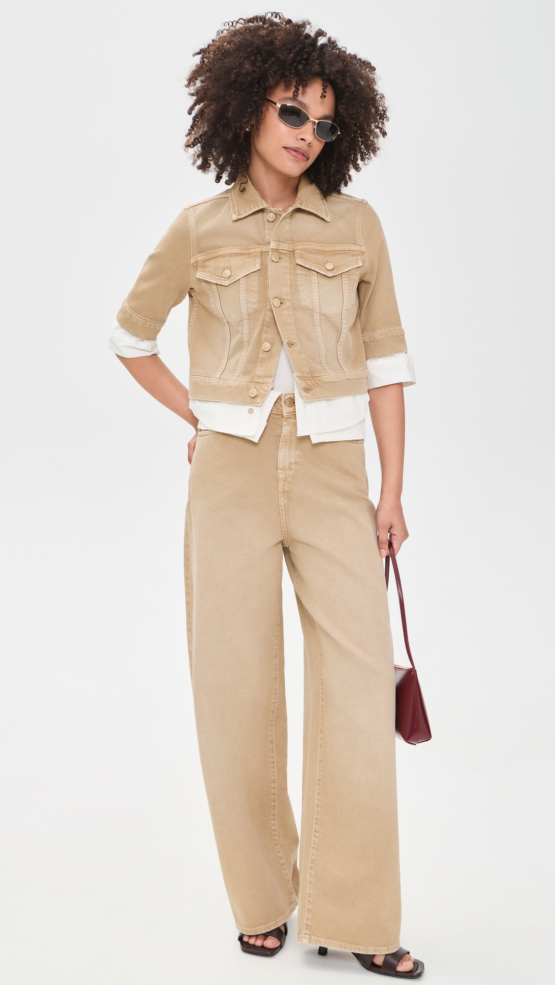 Double Layer Slouchy Wide Leg Jeans Colored Mankind