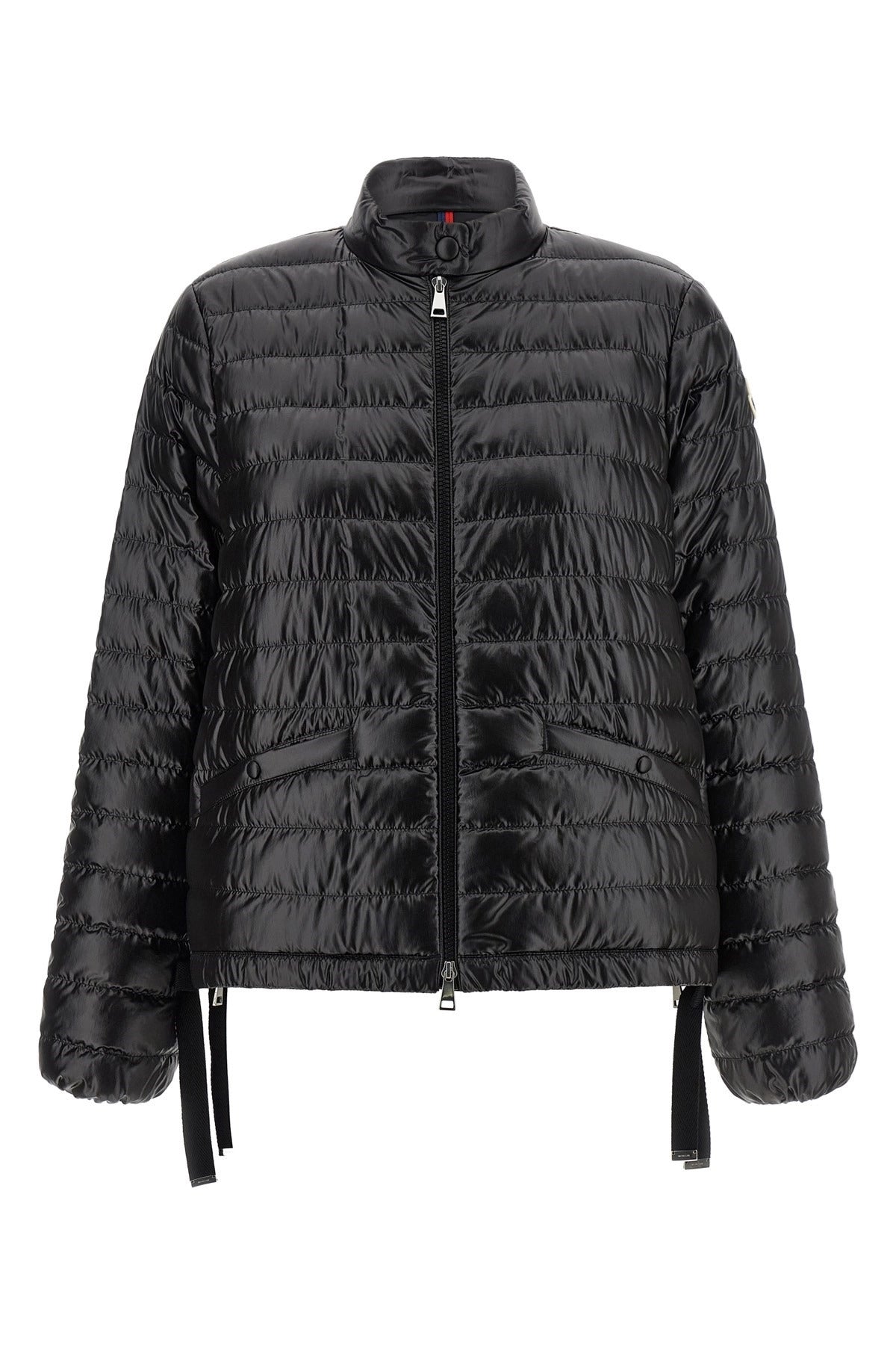 Longline Nylon Puffer Coat with Drawstring Hem