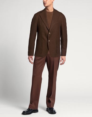 Man Blazer Brown Size 38 Polyester, Viscose