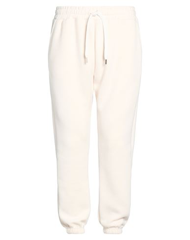 Man Pants Cream Size L Polyester, Viscose, Elastane