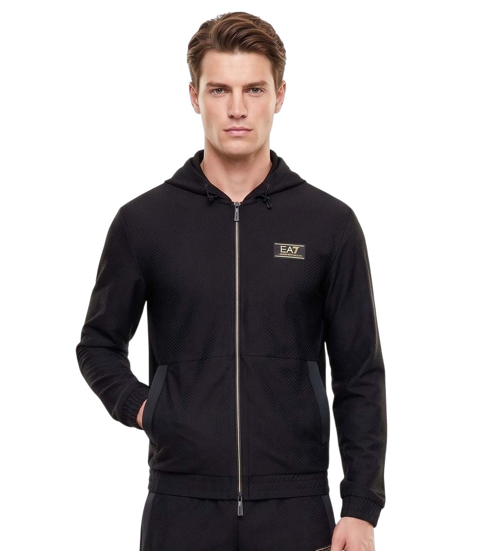 Black Logo Hood Sweatshirt