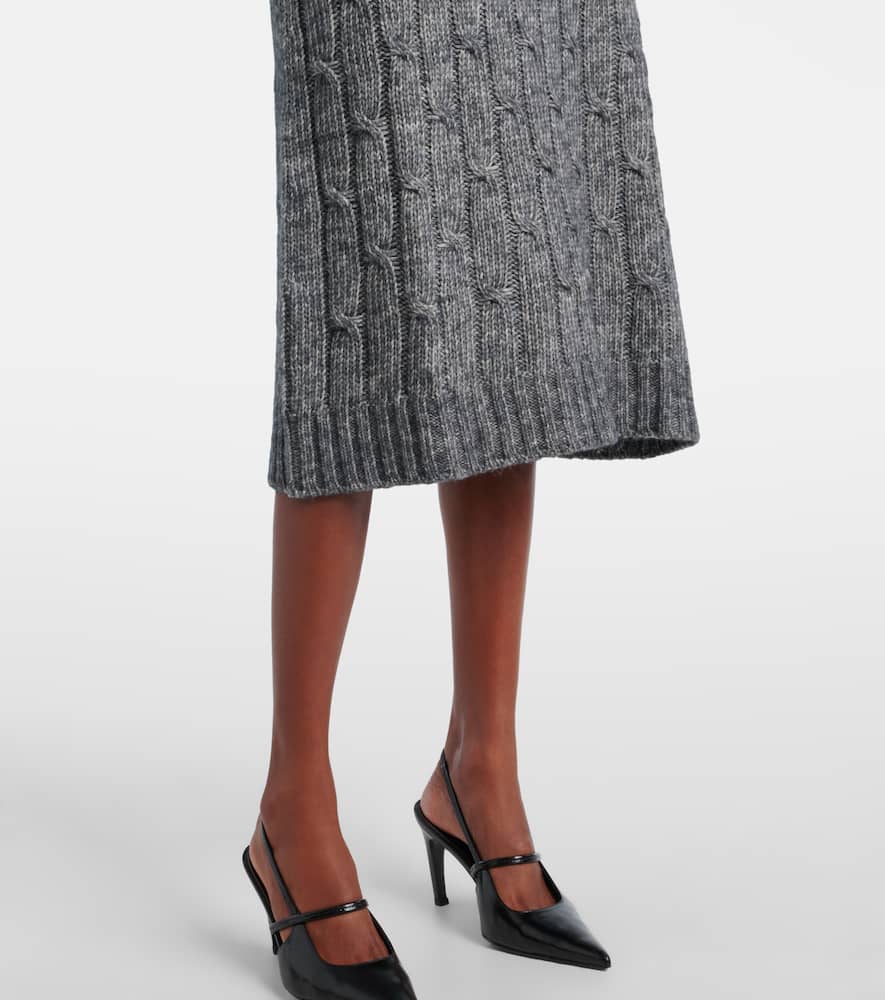 Otello cotton and wool-blend midi skirt