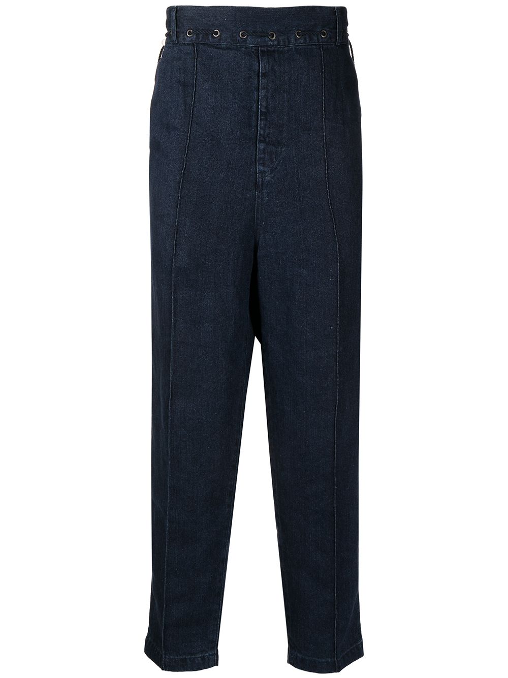 Cropped linen jeans - Blue