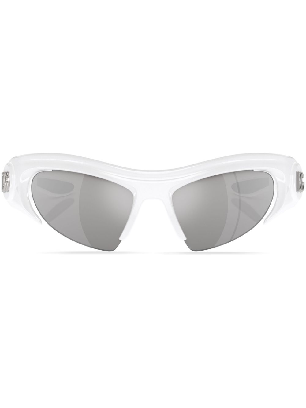 Shield-frame tinted sunglasses - White