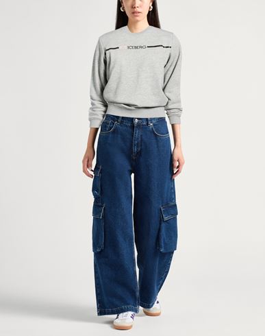 Woman Sweatshirt Light grey Size M Cotton, Viscose
