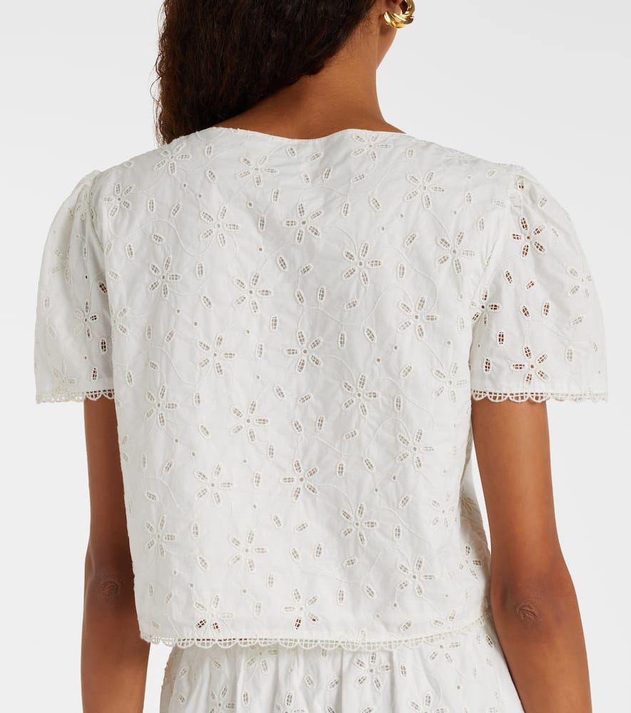 Salma embroidered cotton top