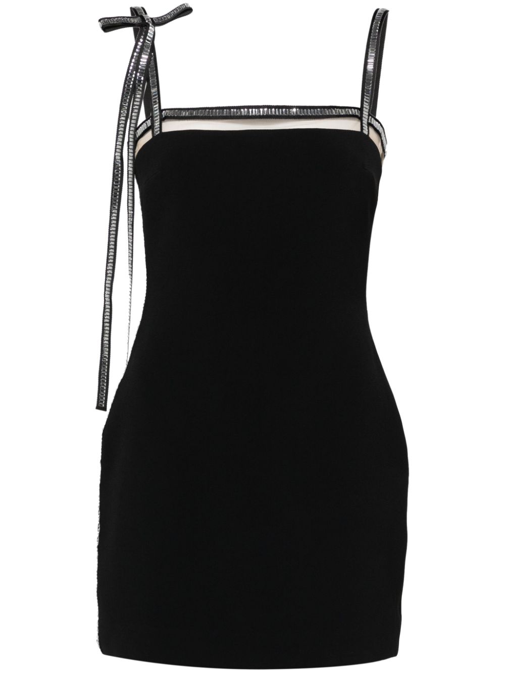 Crystal-embellished mini dress - Black
