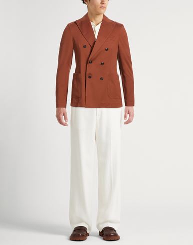 Man Blazer Tan Size 38 Cotton, Elastane