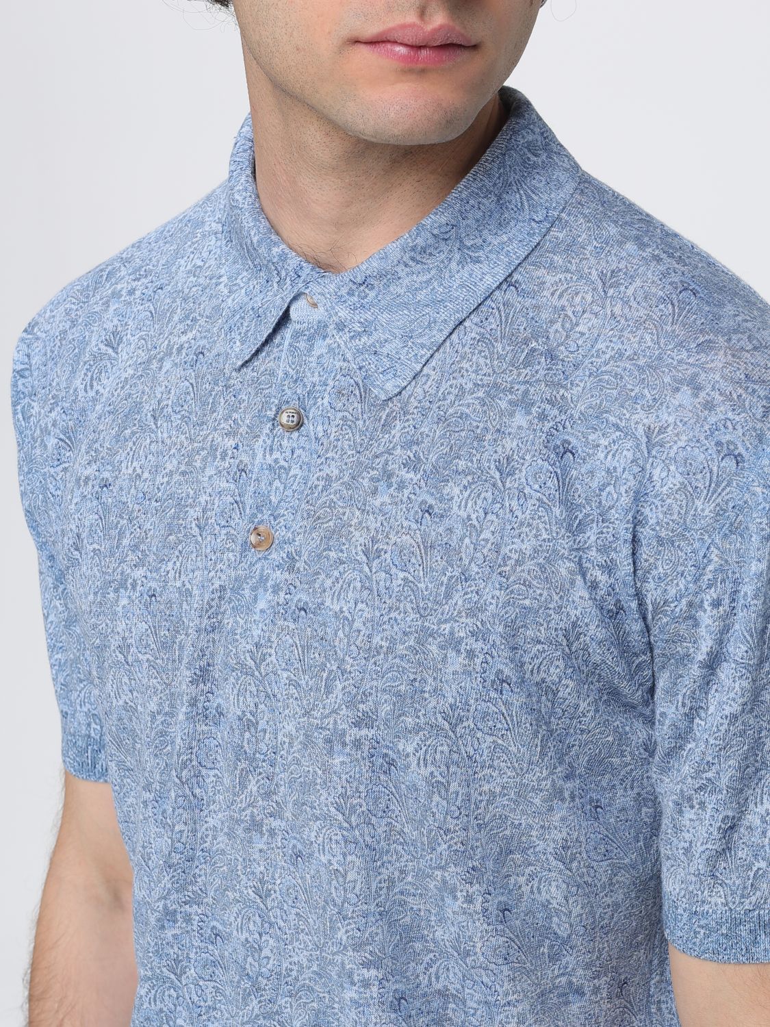 Polo Shirt Men color Gnawed Blue