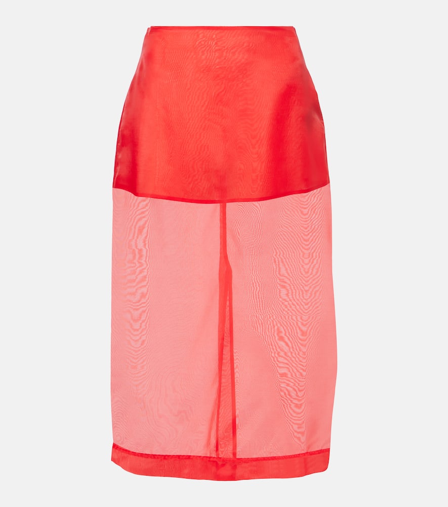 Peri sheer silk-blend midi skirt