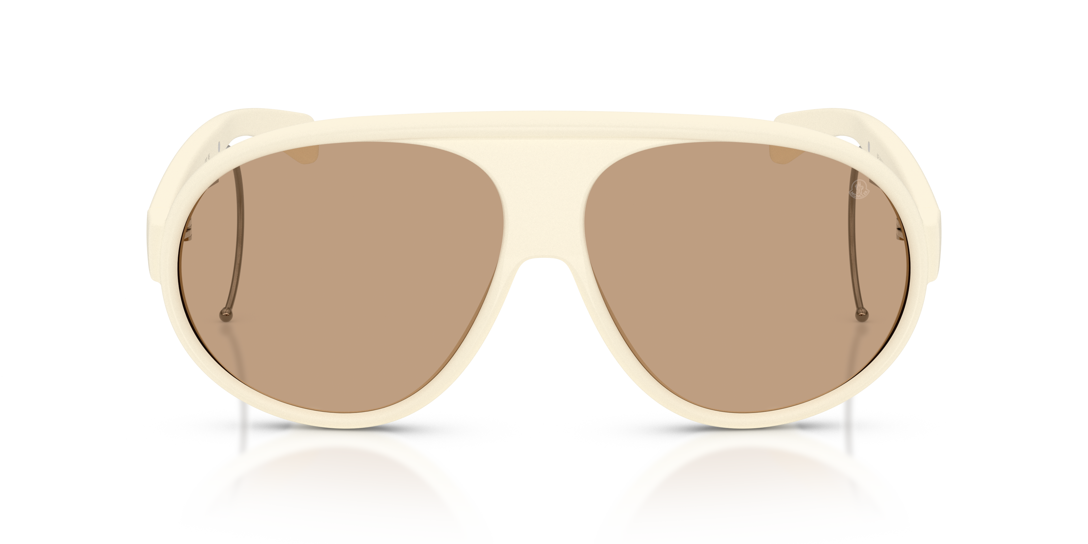 Moncler Unisex Moncler ME8007U VANTAJ 500263 Sunglasses Injected White Brown Pilot Norma