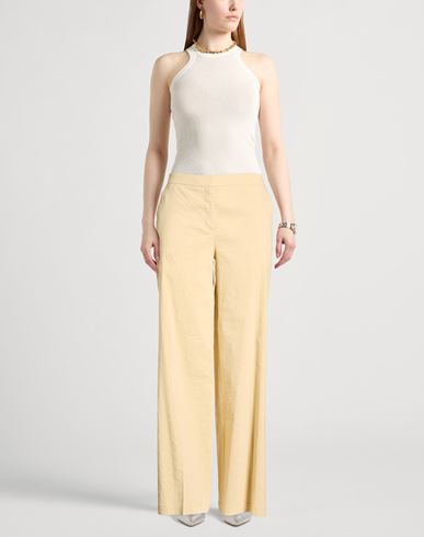 Woman Pants Beige Size 6 Linen, Viscose, Elastane