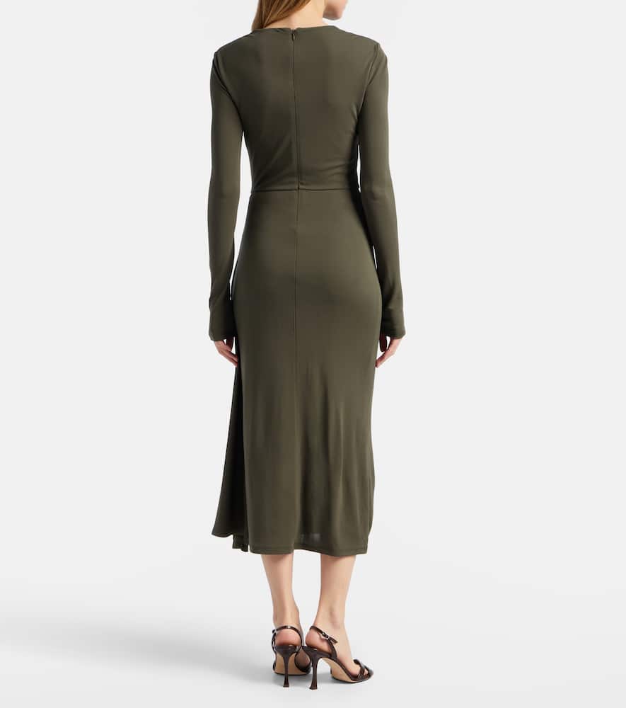 Draped jersey midi dress