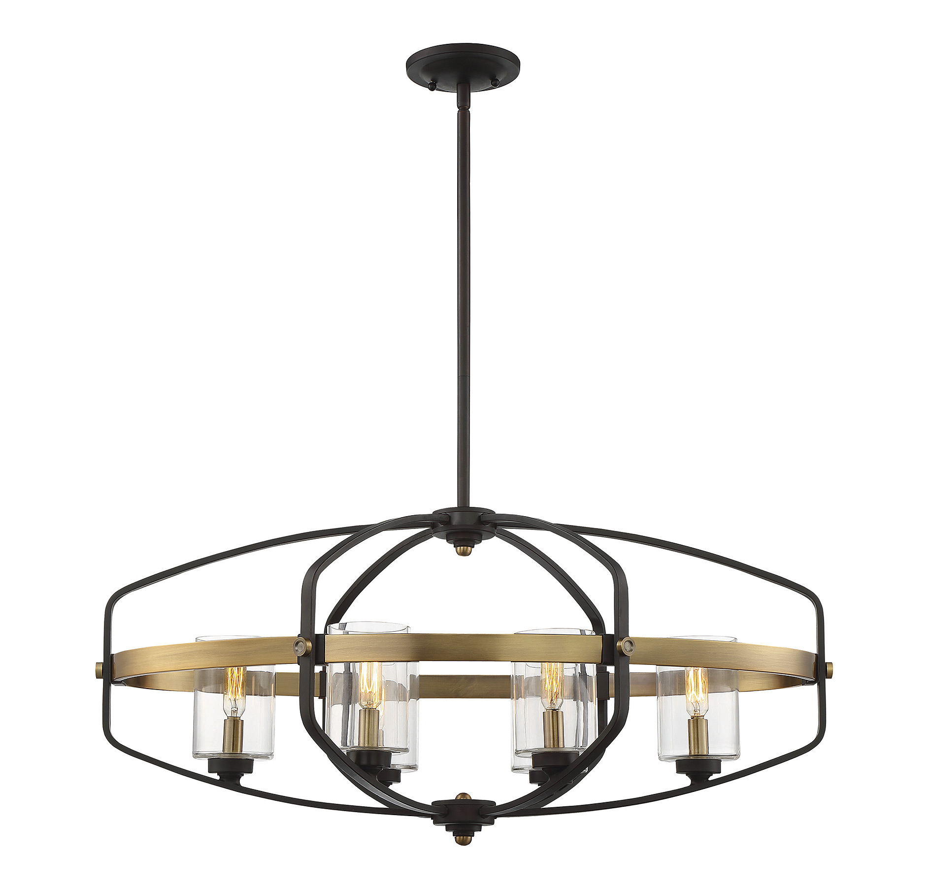 Savoy House Kirkland 6-Light Trestle in English Bronze and Warm Bras