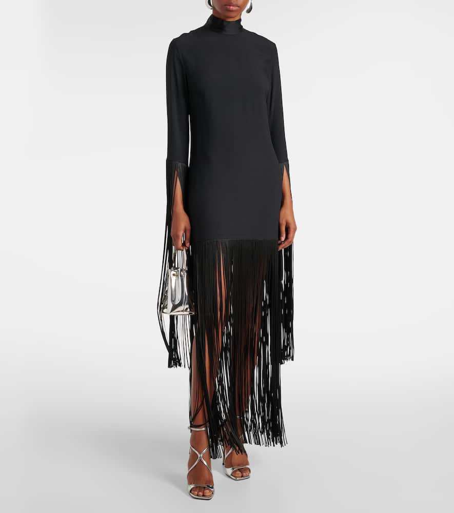 Chicago fringed crêpe minidress