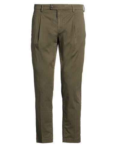 Man Pants Military green Size 35 Cotton, Elastane