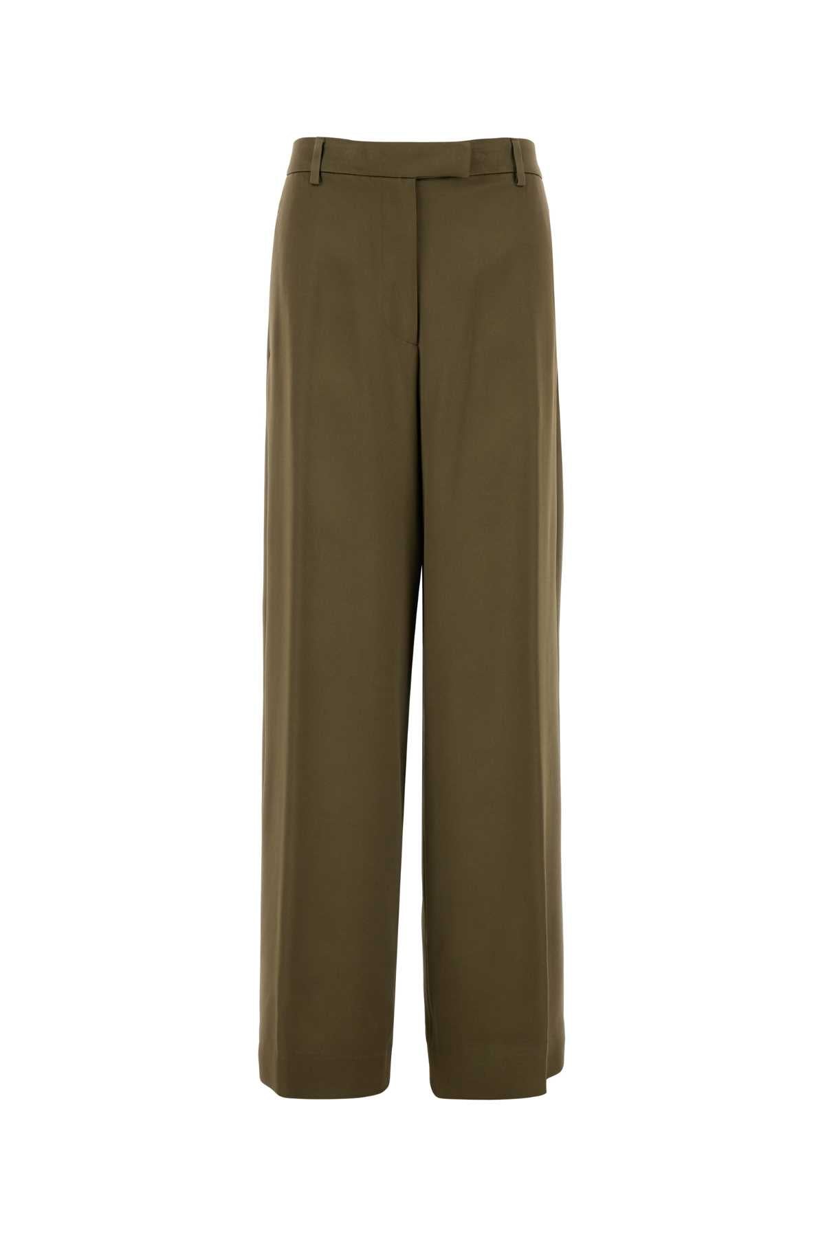 Acetate-Viscose Trousers — Khaki