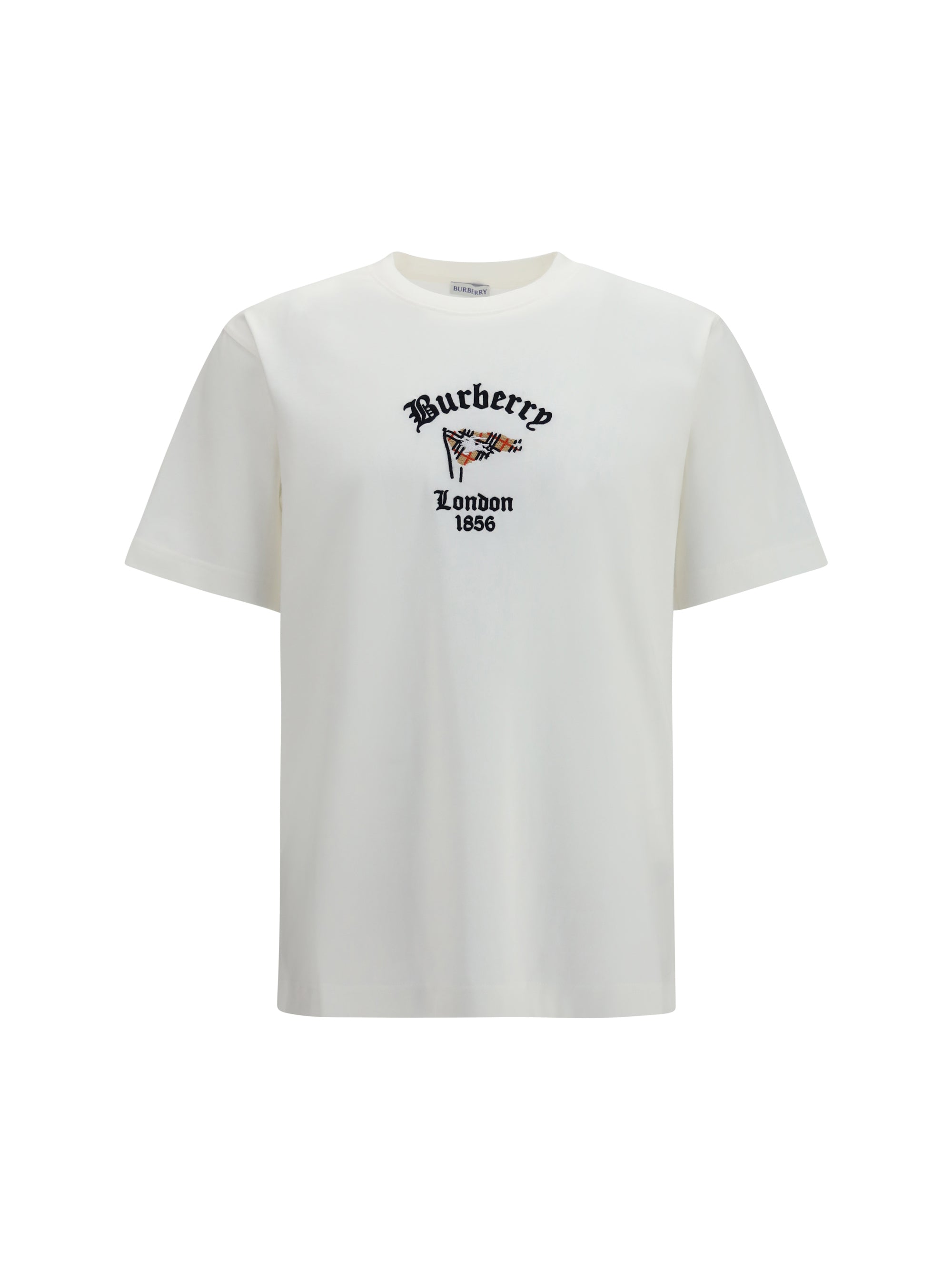 Archive Check Embroidered T-Shirt — White