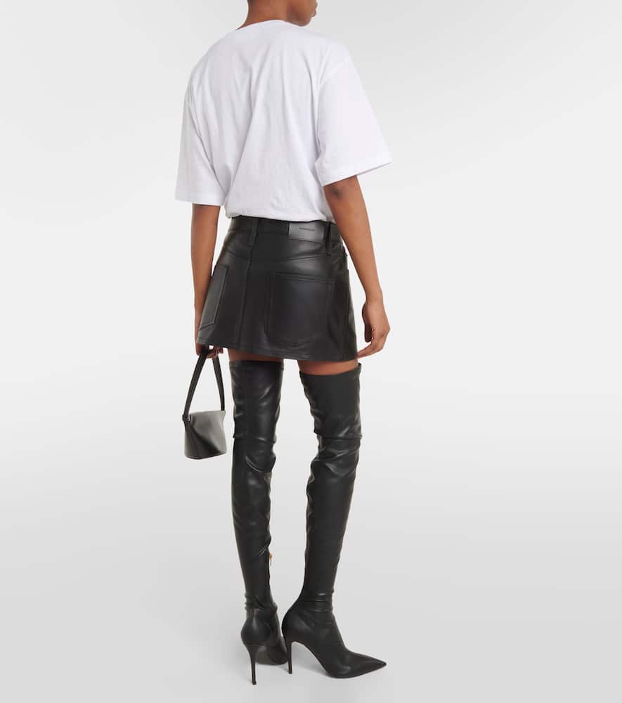 Micro leather miniskirt