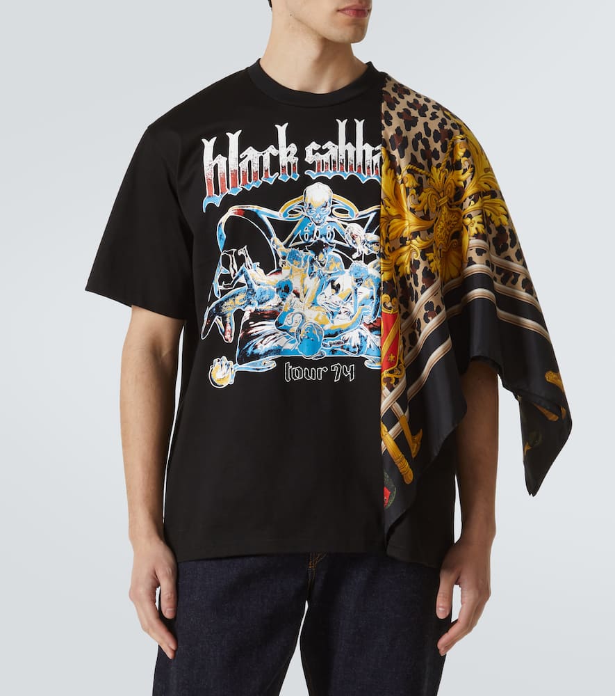 Junya Watanabe Black Sabbath caped cotton jersey T-shirt