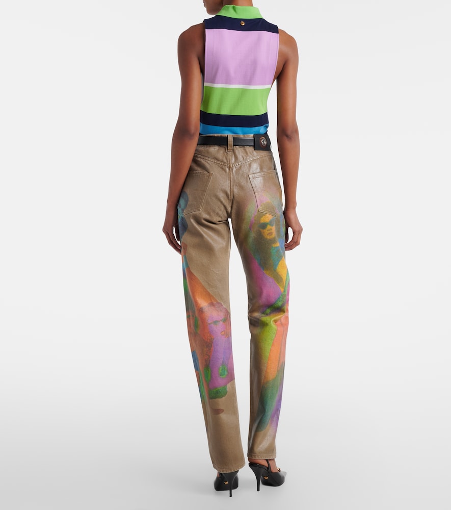 Printed straight jeans