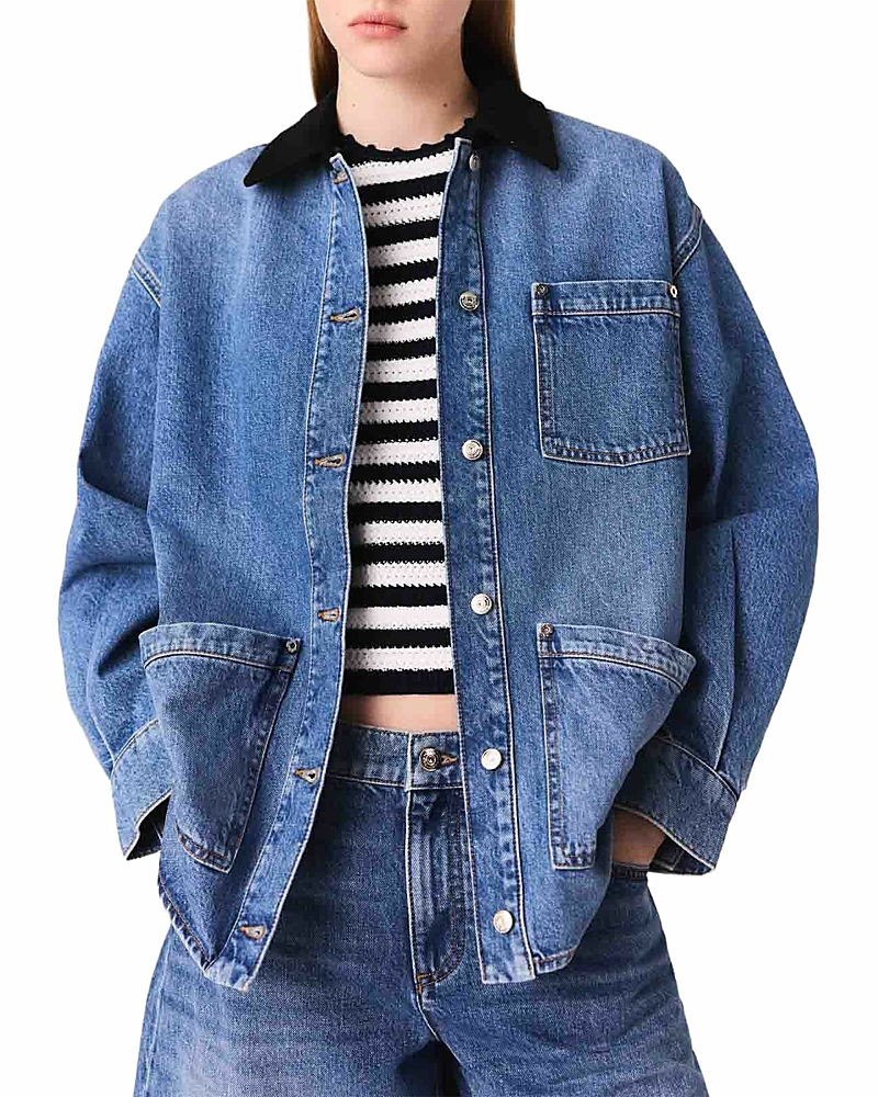 Faded-effect denim jacket - Blue
