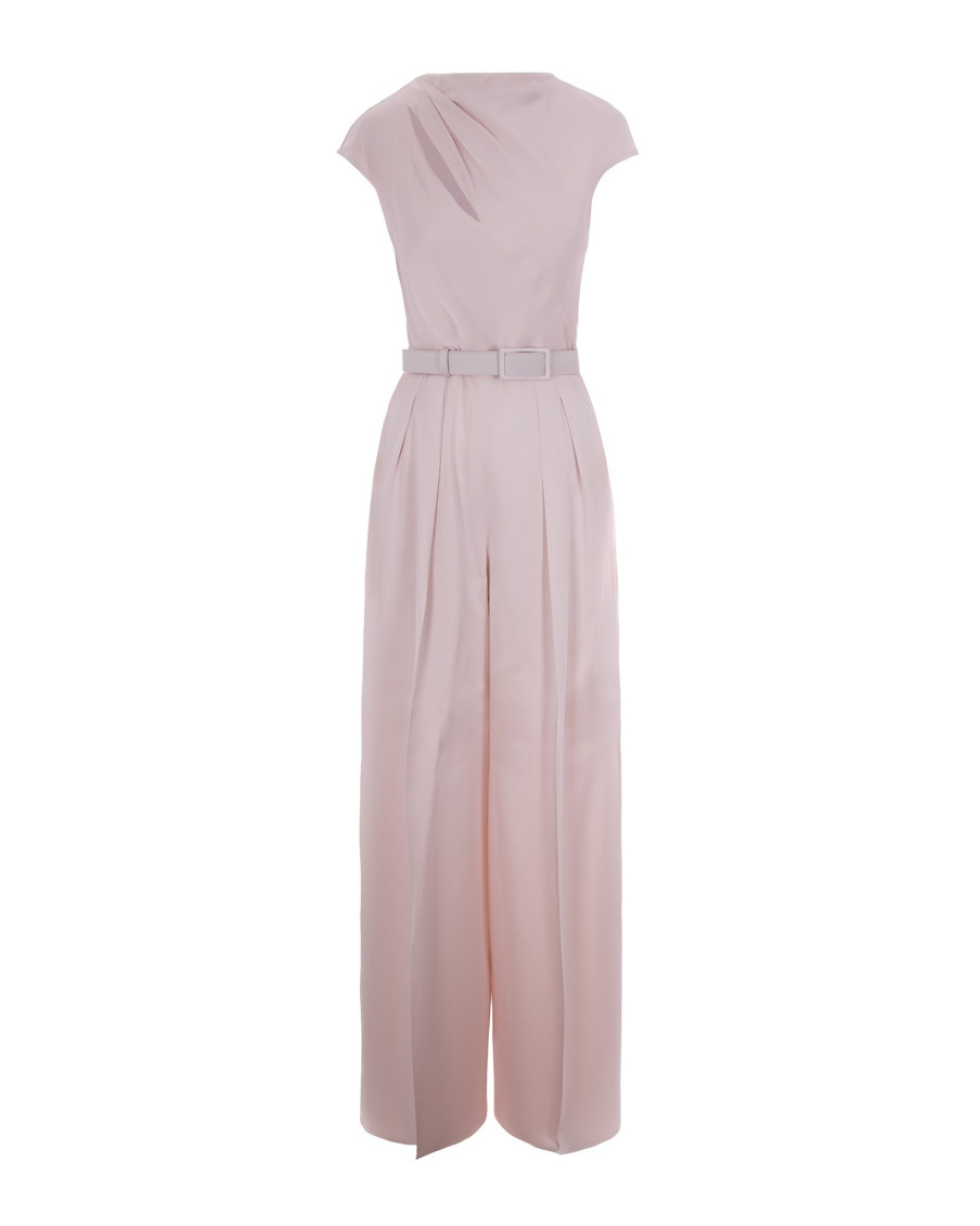 Pink Round Neck Jumpsuit