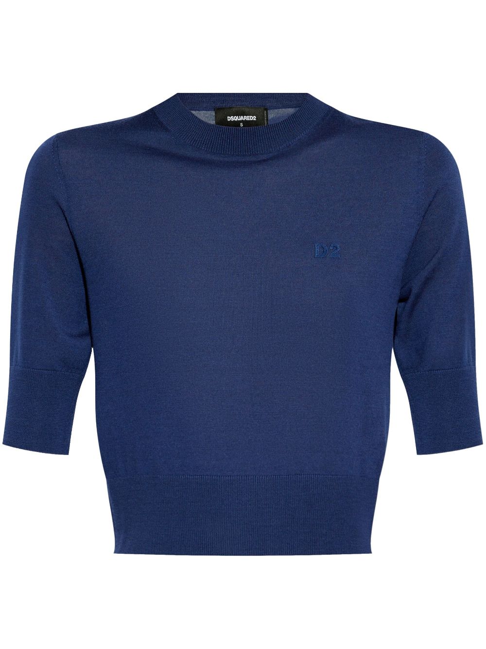 Logo-embroidered top - Blue