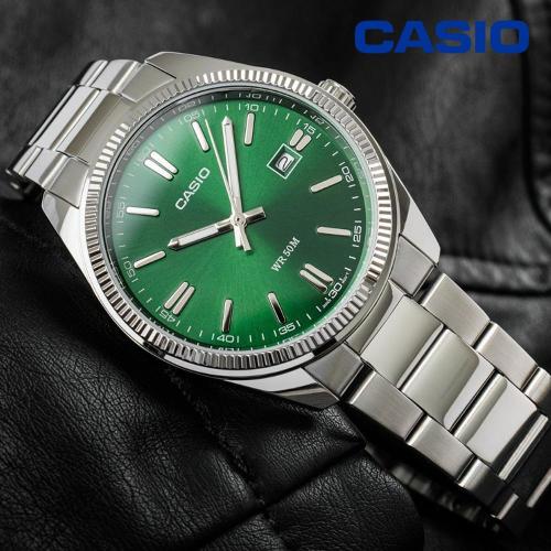 Casio 백화점AS 카시오 빈티지 그린 MTP-1302PD-3AVDF 클래식 데일리 메탈시계 남여공용 손목시계 지코스모 공식수입