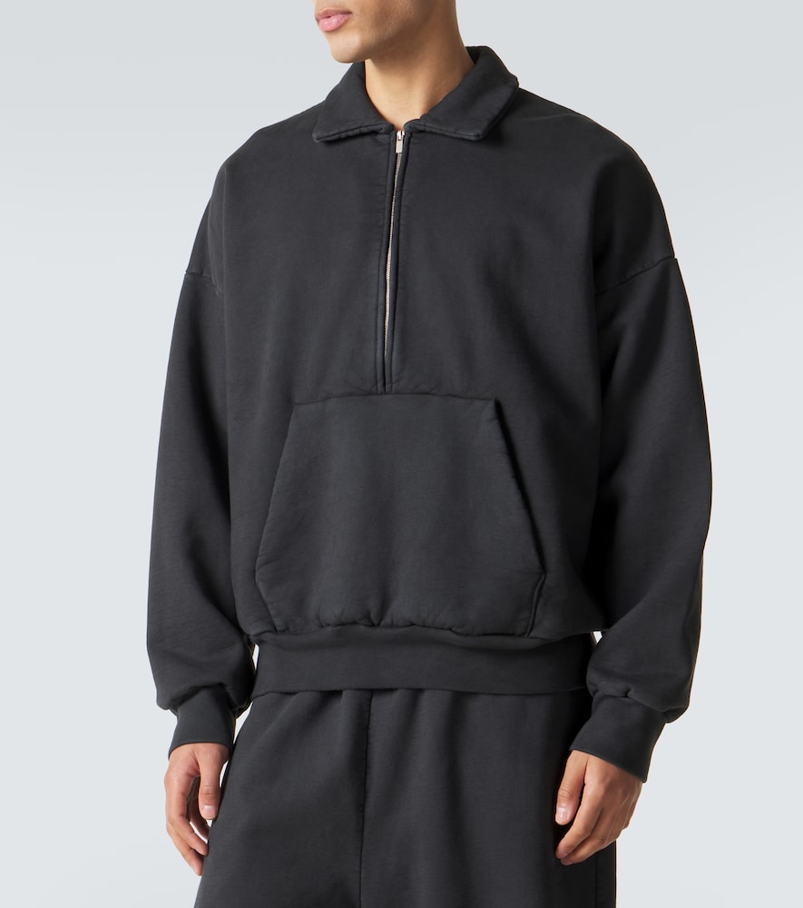 Cotton jersey half-zip sweatshirt