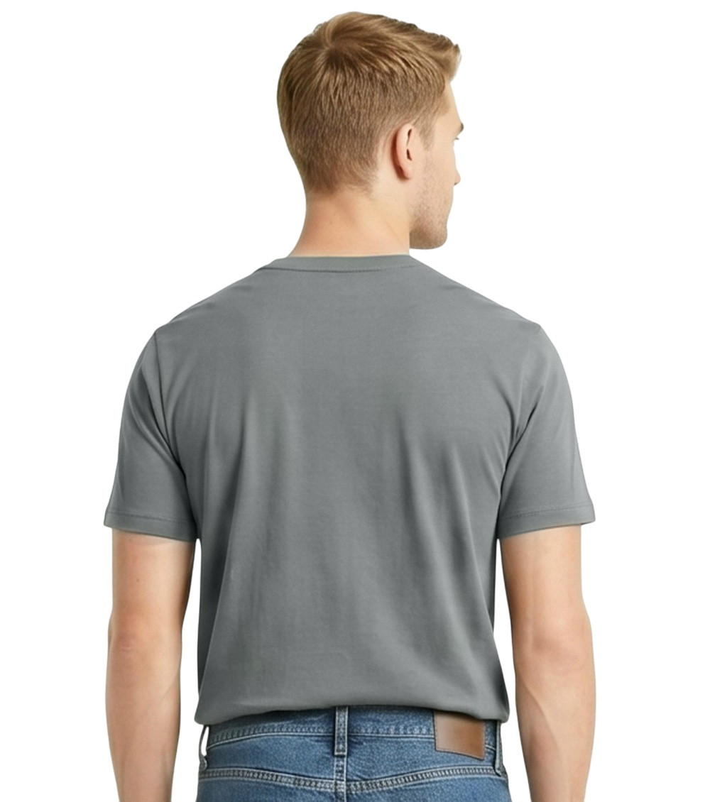 Grey Solid Crew Neck T-Shirt