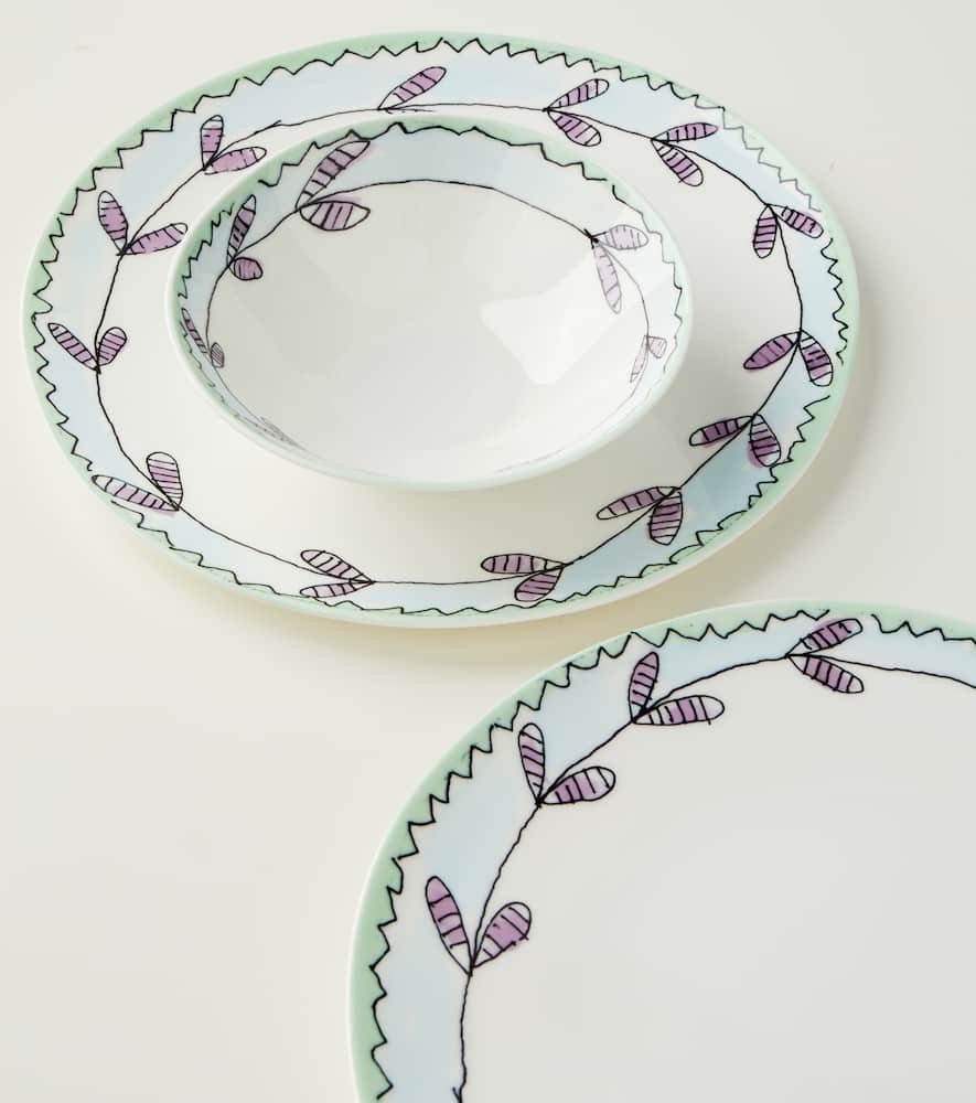 Blossom Milk porcelain breakfast set