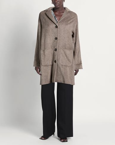 Woman Coat Grey Size 4 Alpaca wool, Polyamide, Virgin Wool