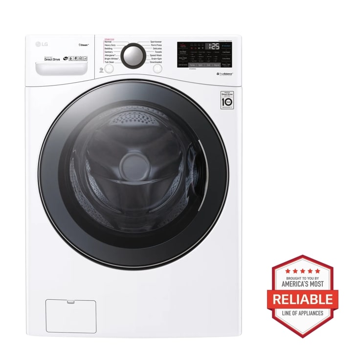 LG Smart Wi-Fi Enabled Front Load Washer with TurboWash™ 360 Technology, White, 4.. ft