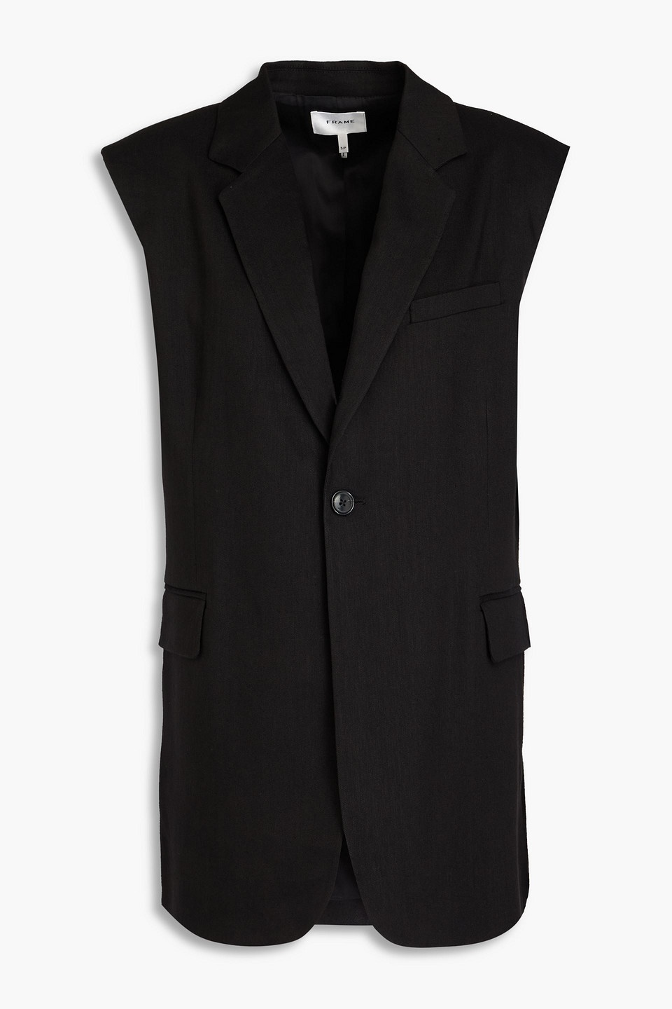 Linen-blend twill vest