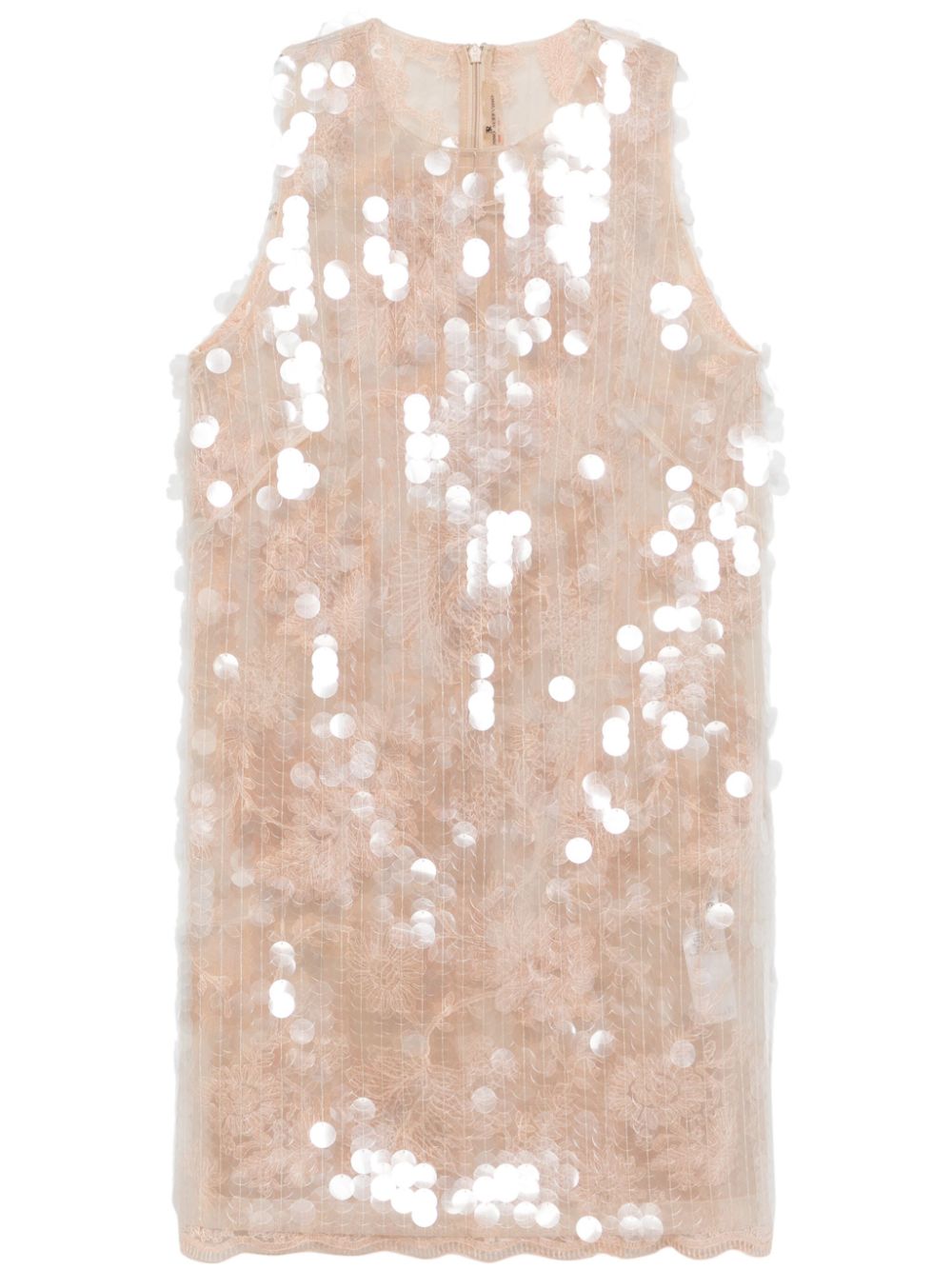 Sequin-embellished mini dress - Neutrals