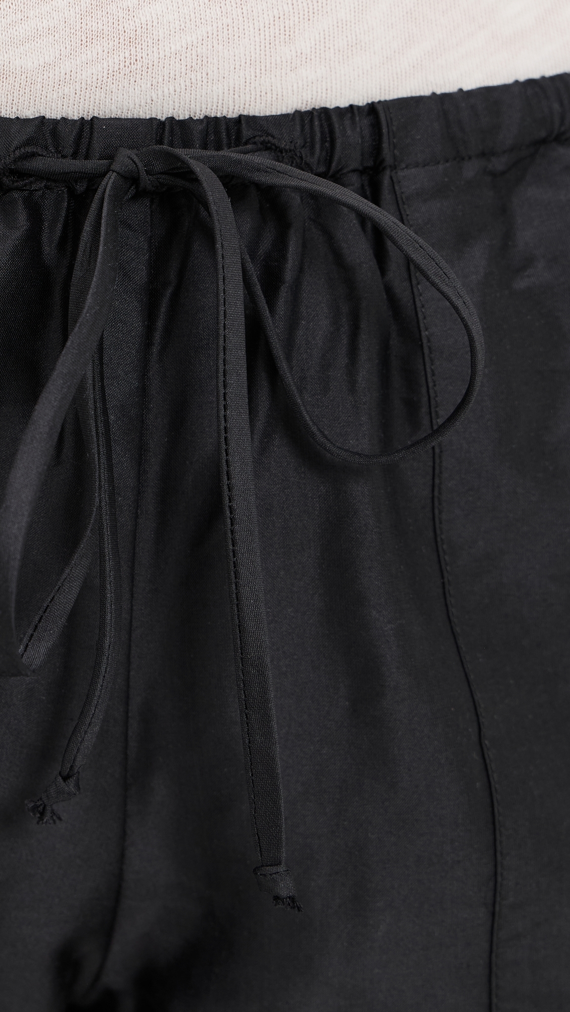 The Silk Taffeta Drawstring Cargo Pants Jet