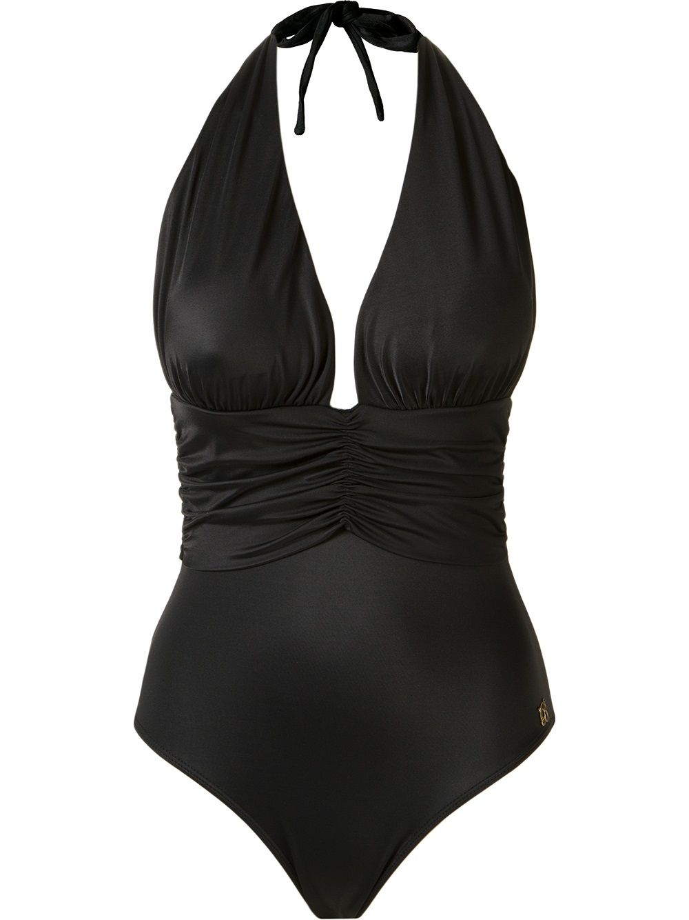 Deep v-neck swimsuit - Black