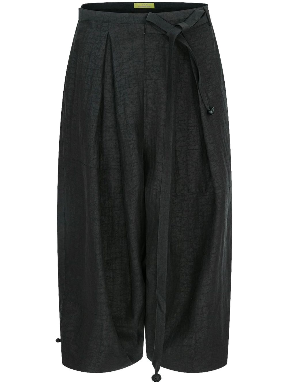 X Chen Man silk gauze trousers - Black
