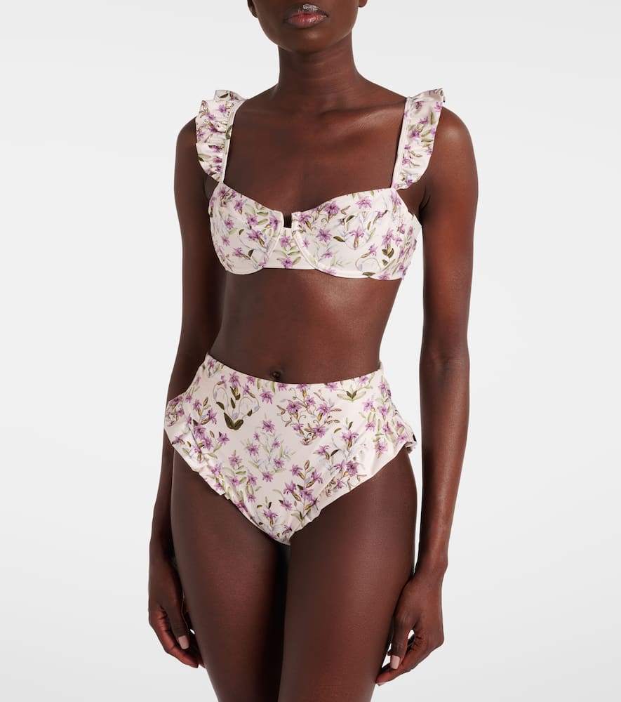 Agua by Agua Bendita Jengibre floral ruffled bikini bottoms