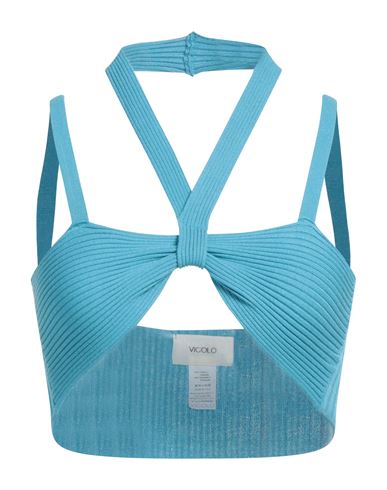 Woman Top Azure Size ONESIZE Viscose, Polyester