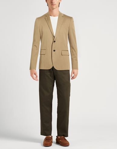 Man Blazer Camel Size 38 Cotton, Silk, Elastane