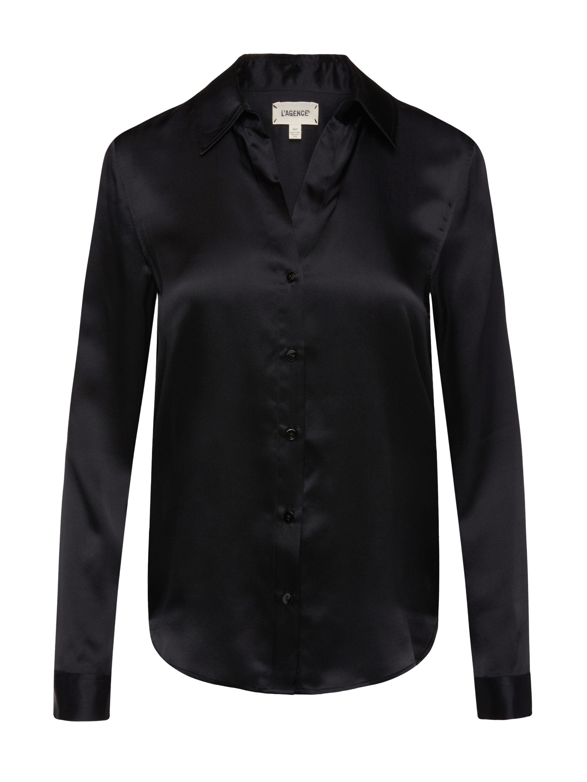 Tyler Silk Blouse Top In Black