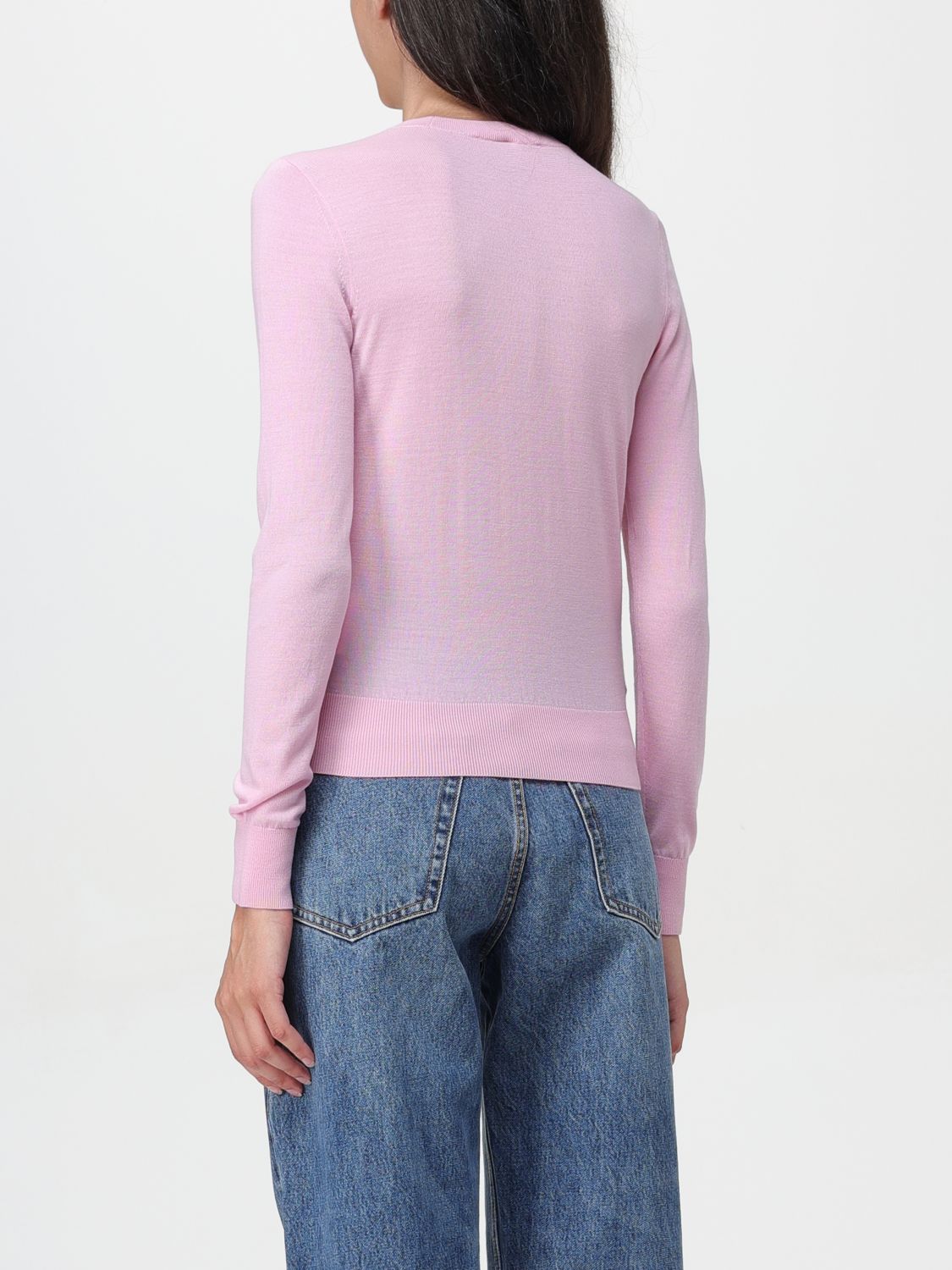 Logo-embossed wool jumper - Pink