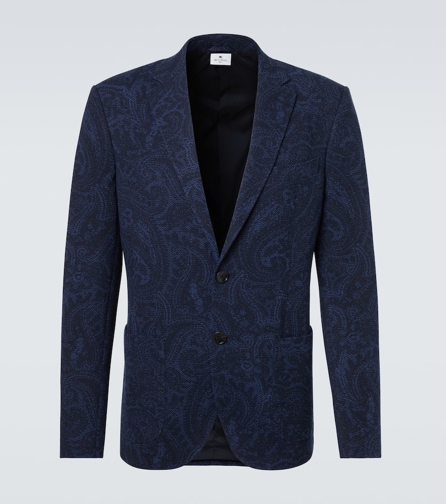 Printed jersey blazer