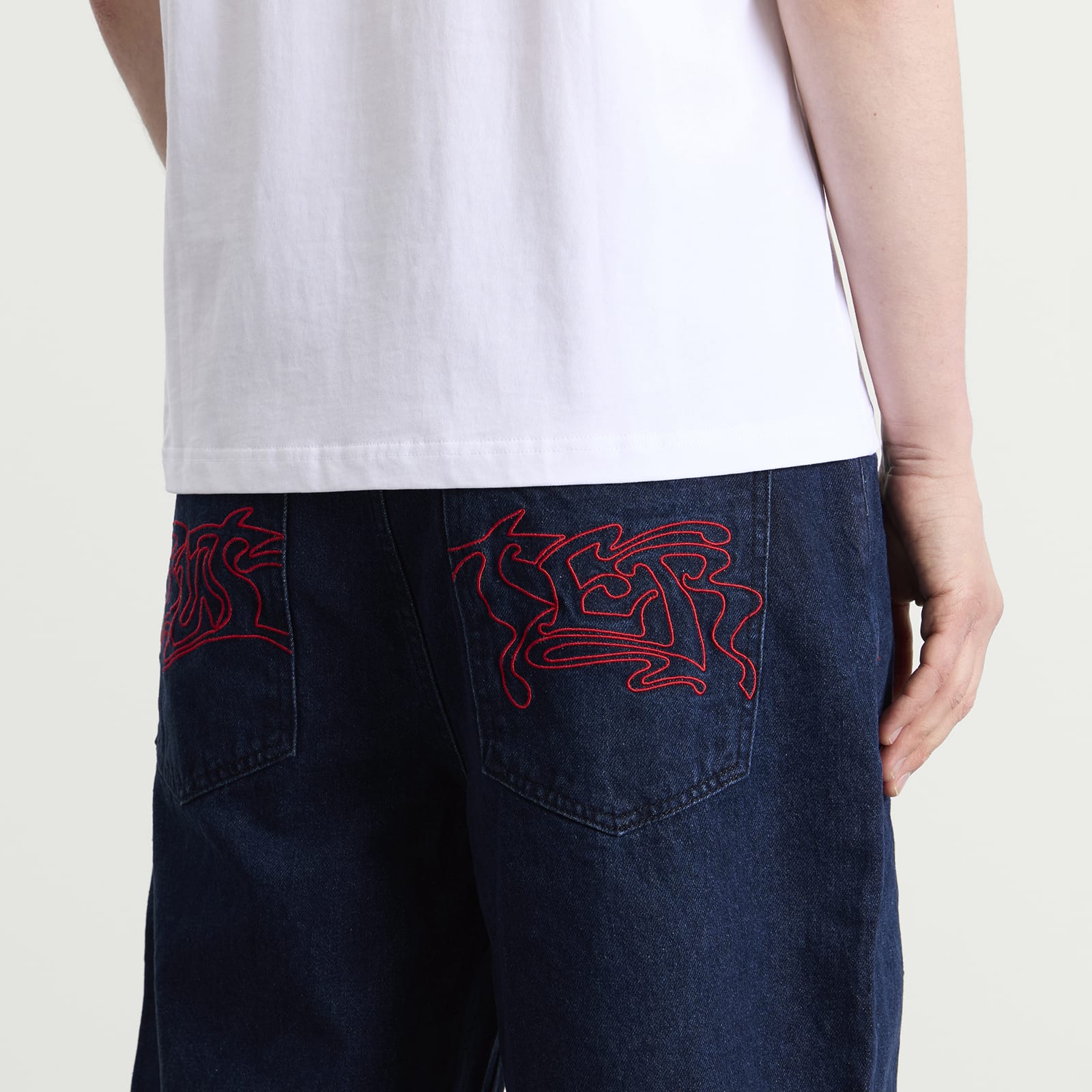 Men's Drummer Baggy Denim Shorts in Raw Dark Indigo