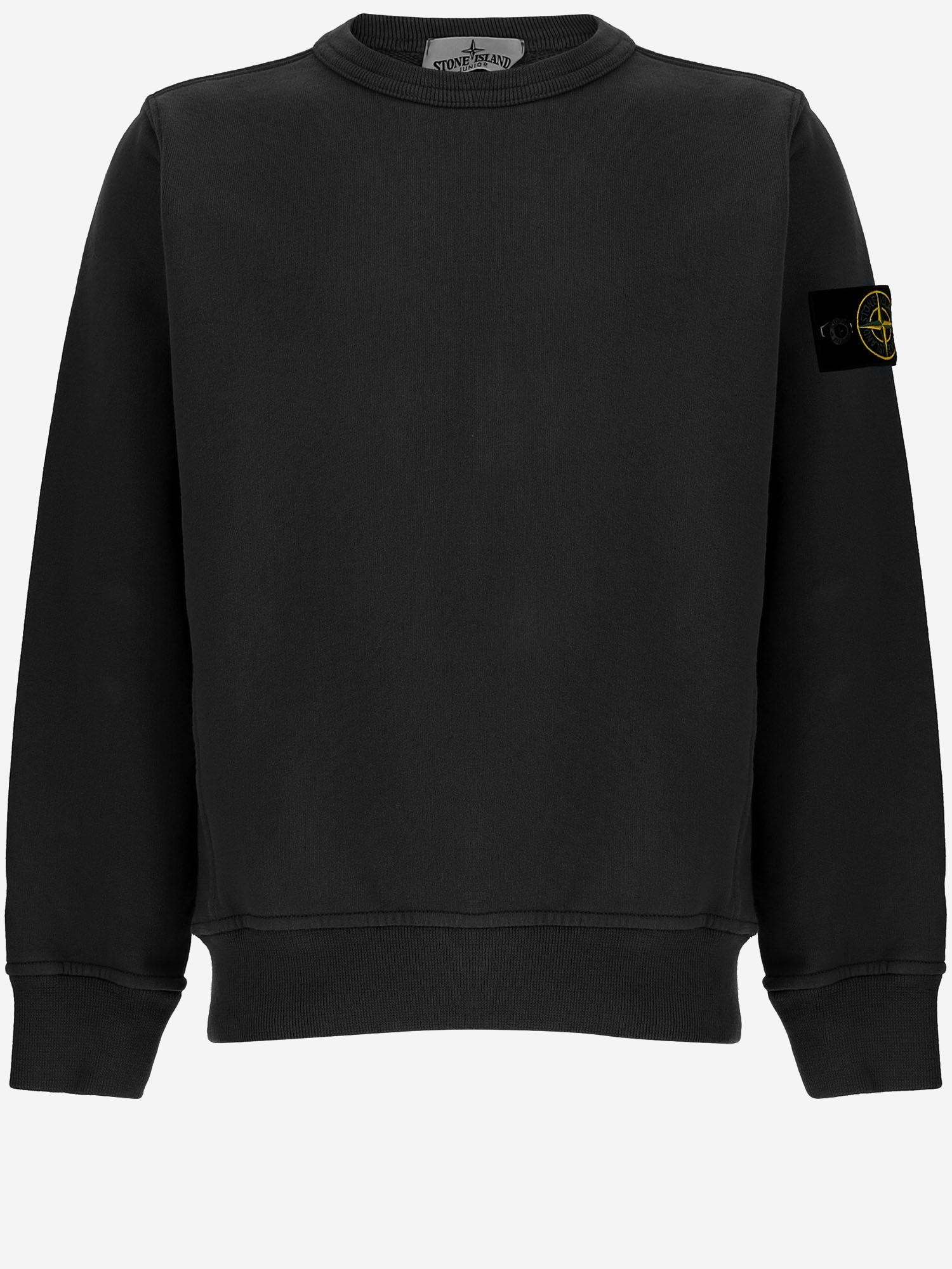 Logo-Patched Cotton Sweatshirt — Black